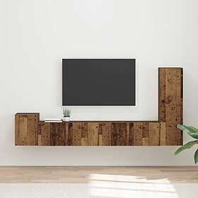 vidaXL 3409022 TV Bench Set Wall Mounted 3 pcs Old Wood Engineered Wood