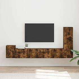 vidaXL 3409020 TV Bench Set Wall Mounted 3 pcs Smoked Oak Engineered Wood