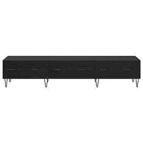vidaXL 882328 TV Cabinet with Drawer Black Oak 150x36x30cm Engineered Wood