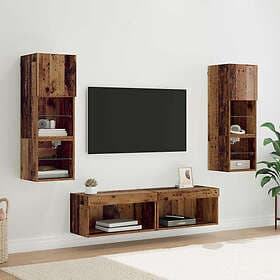 vidaXL 3402929 TV Wall Unit Wall Mounted 6 pcs Engineered Wood