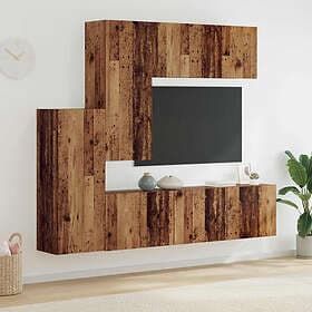 vidaXL 3402776 TV Wall Unit Wall Mounted 5 pcs Engineered Wood
