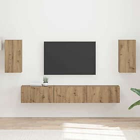 vidaXL 3409077 TV Bench Set Wall Mounted 3 pcs Artisan Oak Engineered Wood