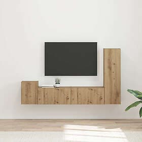 vidaXL 3409005 TV Bench Set Wall Mounted 4 pcs Artisan Oak Engineered Wood