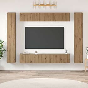vidaXL 3393152 TV Bench Set Wall Mounted 10 pcs Artisan Oak Engineered Wood