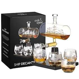 Oak & Steel Whiskey Decanter Carafe 100cl