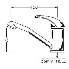 Elettrogas Aravon Short Kitchen Mixer Tap 2424334 (Silver)