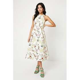 Oasis Petite Floral Ottoman Twill Halter Midi Dress