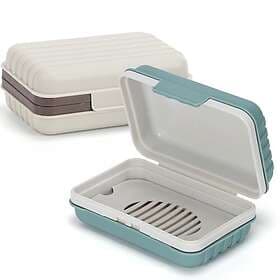 Alyvisun Travel Soap Case Soap Dish (Green & White)