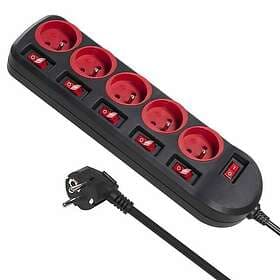 Maclean MCE204 5-Way Switched Power Strip 1.5m MCE204