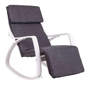 Modernhome Rocking Chair with Footrest and Washable Cover MST-TXRC-02 WHITE/CHAR