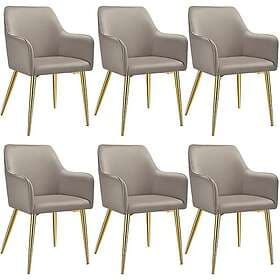TecTake Avane Armchair Velvet 6-Pack