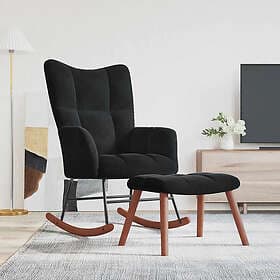 vidaXL Rocking Chair with Footstool Velvet 42022455