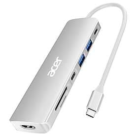 Acer 7-in-1 USB-C Hub with 4K HDMI, 2x USB-A 3.0 5 Gbps, PD 100 W, SD/TF Card Re