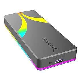 Sabrent Rocket RGB USB C 20Gbps M.2 SATA/NVMe SSD-kabinett