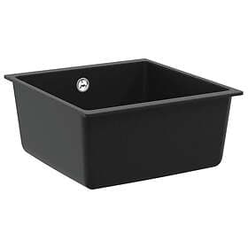 vidaXL 42028420 Single Bowl Sink (Black Quartz Composite)