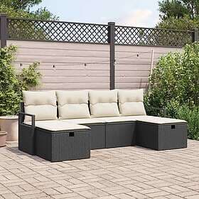 vidaXL Lounge Set 5 Pieces with Cushions Synthetic Rattan 3360548