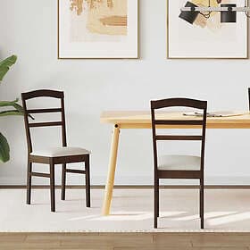 vidaXL Dining Chair Solid Rubber Wood 2-Pack 42020492