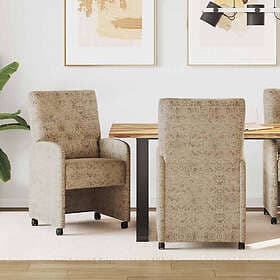 vidaXL Dining Chairs with Wheels 2-Pack Light Grey 42017862