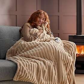 Silentnight Luxury Ribbed Faux Fur Heated Throw