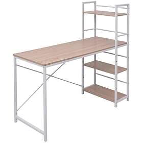 vidaXL Desk with 4-Tier Bookcase Oak 20134