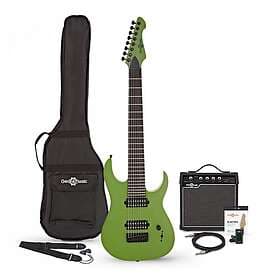 Gear4music Harlem S 8-String Electric Guitar + 15W Amp Pack Green