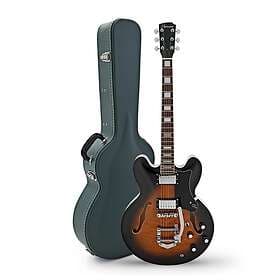 Hartwood Revival Legend TR Semi Acoustic Guitar & Hard Case Sunburst
