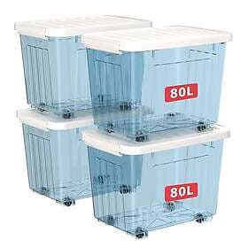 Cetomo 80 Storage Box with Lid Plastic 80L 4-pack