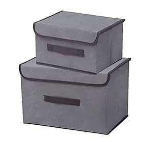 Förvaringslådor Folding Box Fabric with Lid 2-pack