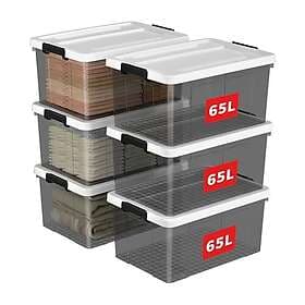Cetomo 65L Storage Box Fabric Stackable 6-pack