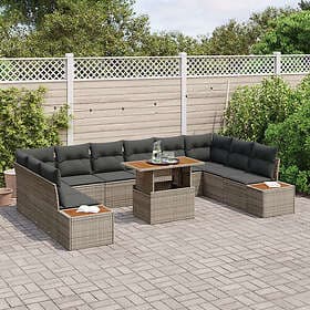 vidaXL Garden Dining Set with Cushion 11 Pieces 3350106