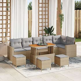 vidaXL Garden Sofa Set Height-Adjustable 10 Pieces 3361642