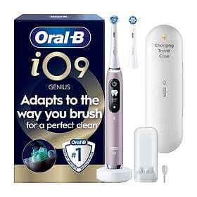 Oral-B iO9 Eltandborste, Svart, 2 tandborsthuvuden, resefodral