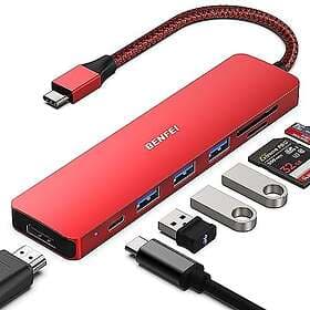 Benfei 7-in-1 USB-C Multiport Adapter (000307red)