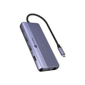 Icy Box IB-DK4062-CPD 12-In-1 100W Pd/Hdmi/Vga/Usb-C/Usb-A/Rj45/Sd/Msd Docking S