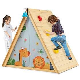 Costway TS10054 2-in-1 Children Climbing Playhouse with Front Bell Window
