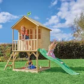 TP Toys Hill Top Tower Wooden Playhouse With Slide 318S
