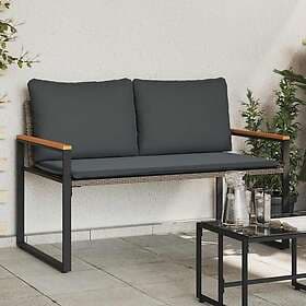vidaXL Rattan Bench with Cushion 115x65x72cm 42026942