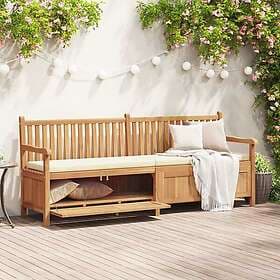 vidaXL Bench with Storage Solid Teak Wood 228x60x90cm 42001962