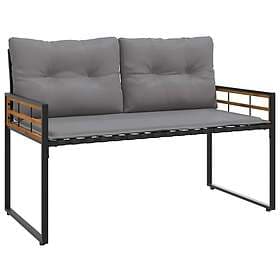 vidaXL Wooden Bench with Cushion 114x55x77cm 42026938