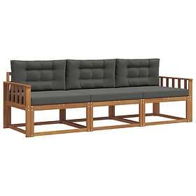 vidaXL Outdoor Sofa Set with Cushion 3 Pieces 3367120