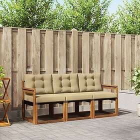 vidaXL Outdoor Sofa Set with Cushion 3 Pieces 3368348
