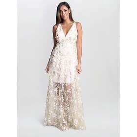 Gina Bacconi Zafira Floral Applique Maxi Dress