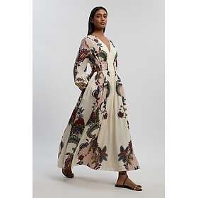 Karen Millen Petite Mirror Print Balloon Sleeve Silk Cotton Maxi Dress