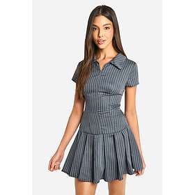 Boohoo Cinched Waist Collared Mini Dress