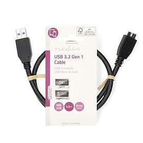 Nedis CCGL61500BK05 USB-A to Micro-USB B USB 3.2 Gen 1 0.5 m