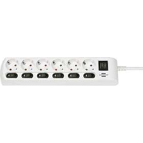 Brennenstuhl 6-Way Switched Power Strip 2m 1153110126