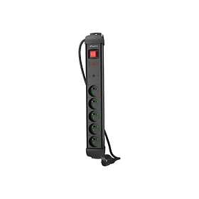 Lanberg SP1 5-Way Power Strip 1.5m SP1-05E-0150-BK
