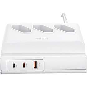 Usams CC160TC01 3-Way Power Strip with 3x USB