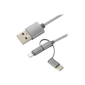 CoreParts MOBX-ACC-003 USB-A to Lightning, Micro-USB Type B, USB-C 1 m