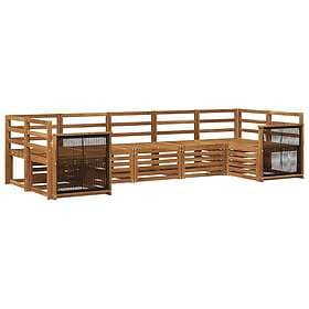 vidaXL Sectional Sofa Set Solid Acacia Wood 6 pcs
